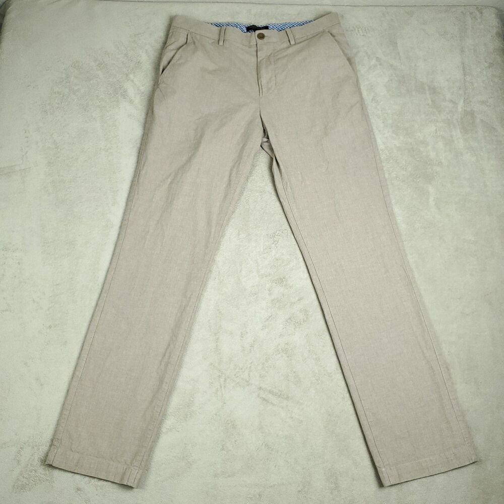 Banana Republic Kentfield Pants Mens 32x32 Beige Slim Fit 100% Cotton Chino